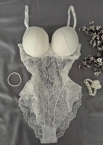 Pastel Pembe Dantel Midi Büstiyer - Görsel 3