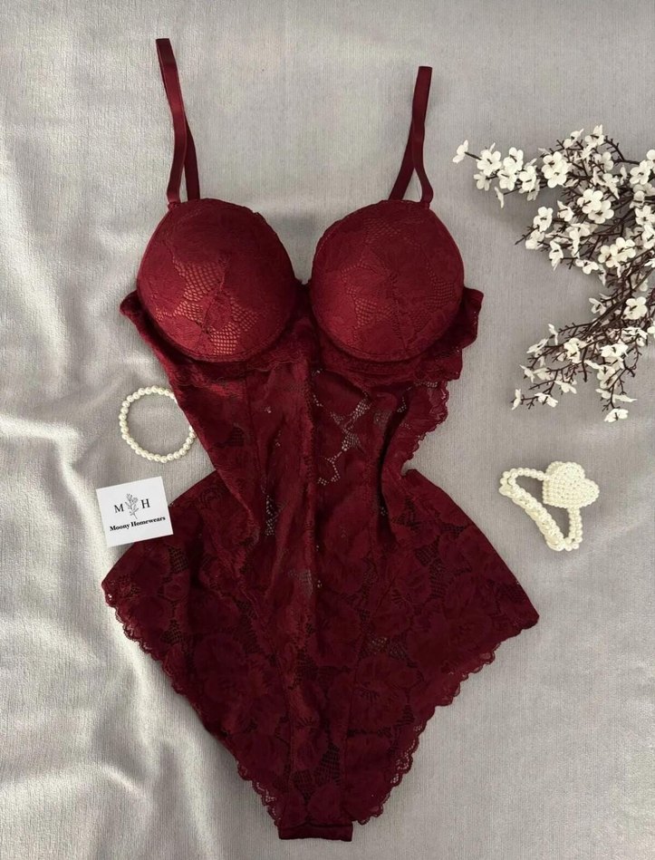 Pastel Pembe Dantel Midi Büstiyer - Görsel 5