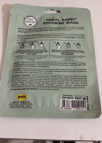 Bee Beauty Tavşan Onarıcı Kağıt Yüz Maskesi - Görsel 2