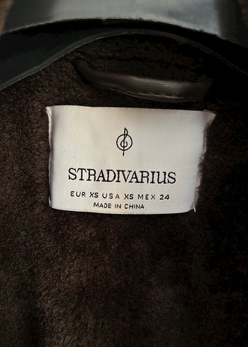 Stradivarius Kahverengi Kürklü Deri Kadın Biker Ceket - Görsel 4