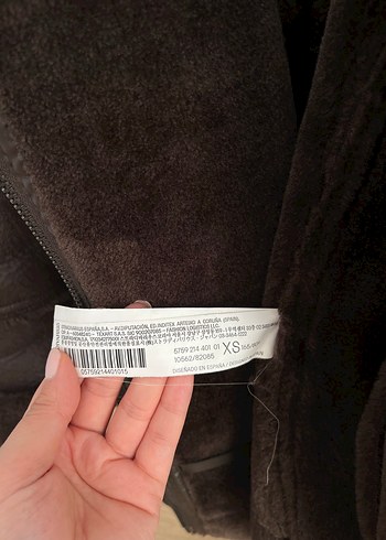 Stradivarius Kahverengi Kürklü Deri Kadın Biker Ceket - Görsel 6