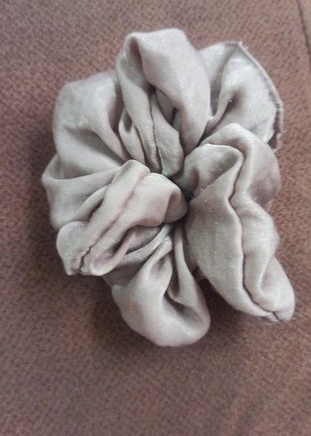 Bej Keten Elastik Saç Tokası - Görsel 3