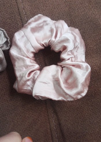 Bej Keten Elastik Saç Tokası - Görsel 2