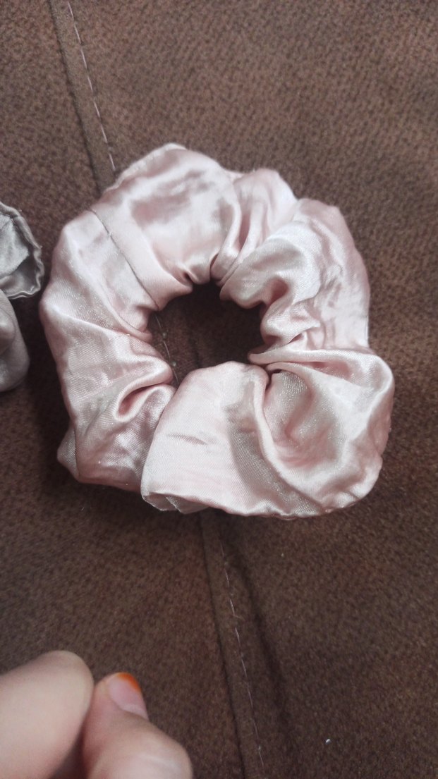 Bej Keten Elastik Saç Tokası - Görsel 2