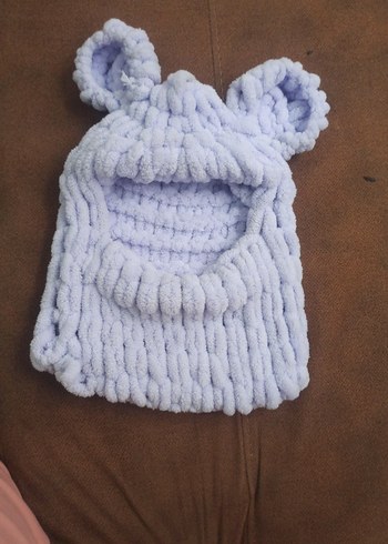 Beyaz Örgü Çocuk Bere ve Boyunluk . - Görsel 3