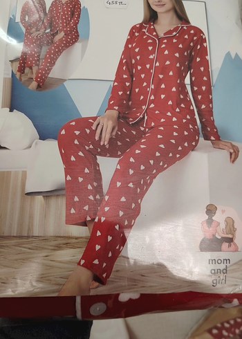 Bordo Kalpli Uzun Kollu Rahat Pijama Takımı - Görsel 4