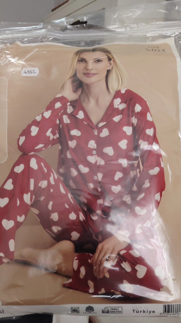 Bordo Kalpli Uzun Kollu Rahat Pijama Takımı - Görsel 2