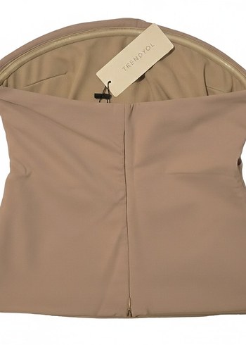 Bej Drapeli Straplez Kadın Büstiyer - Görsel 2