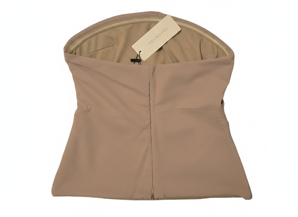 Bej Drapeli Straplez Kadın Büstiyer - Görsel 2