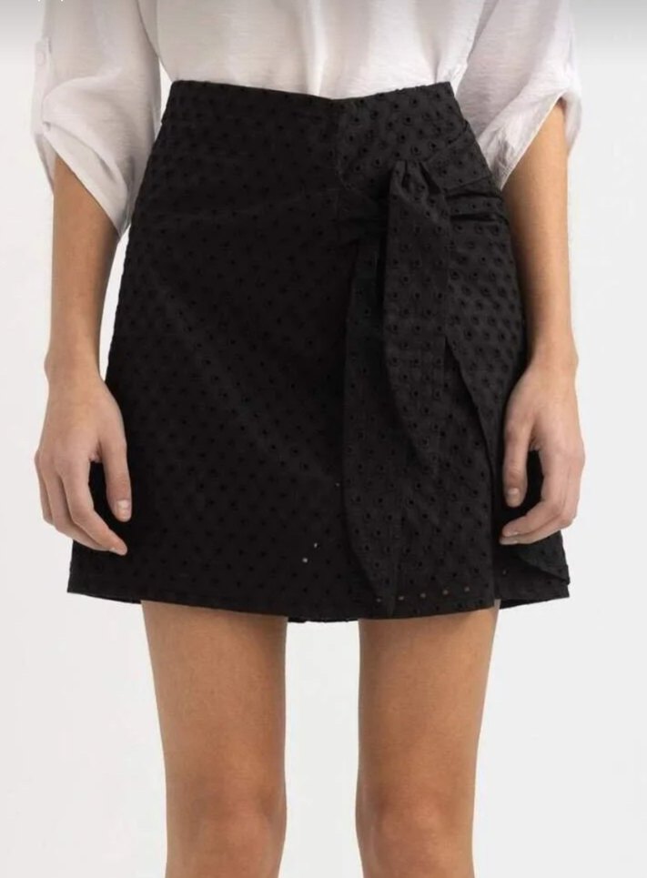 Siyah Önden Bağlamalı Fisto Etek - Görsel 4