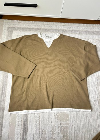 Bej Kadın V Yaka Rahat Kesim Takım - Görsel 2