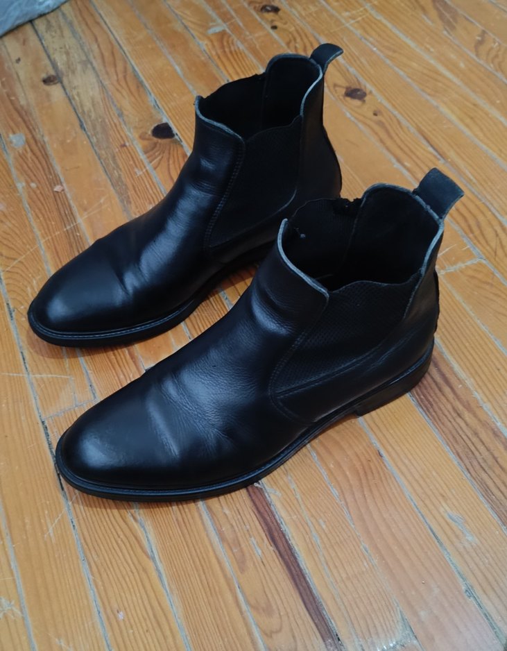 Hakiki deri şahin marka siyah bot - Görsel 2