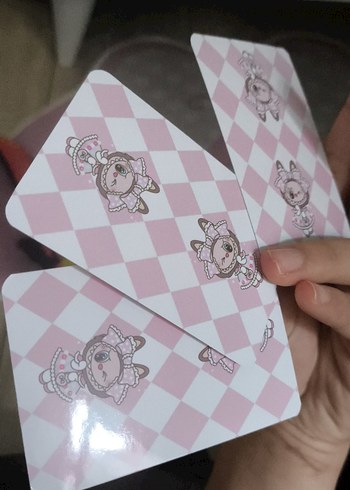 labubu 54 Kartlı Pastel Pembe iskambil kartı - Görsel 3