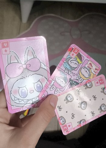 labubu 54 Kartlı Pastel Pembe iskambil kartı - Görsel 4