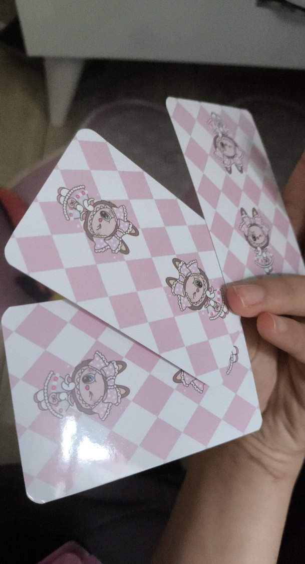 labubu 54 Kartlı Pastel Pembe iskambil kartı - Görsel 3