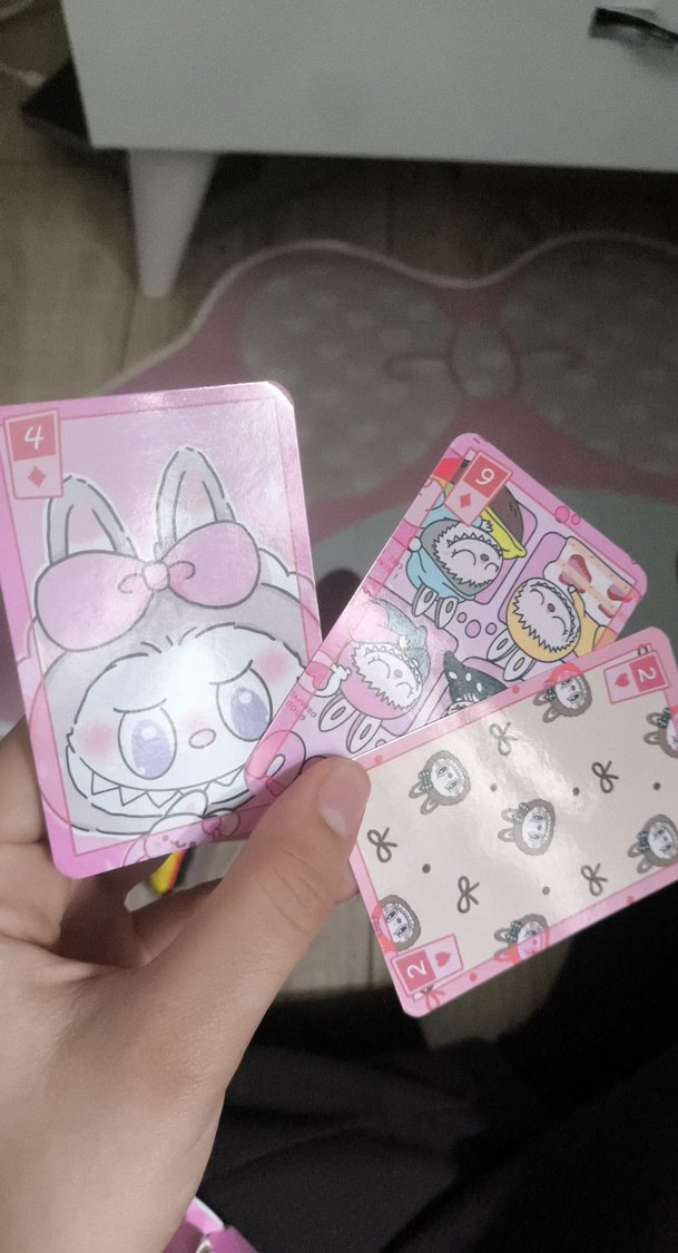 labubu 54 Kartlı Pastel Pembe iskambil kartı - Görsel 4