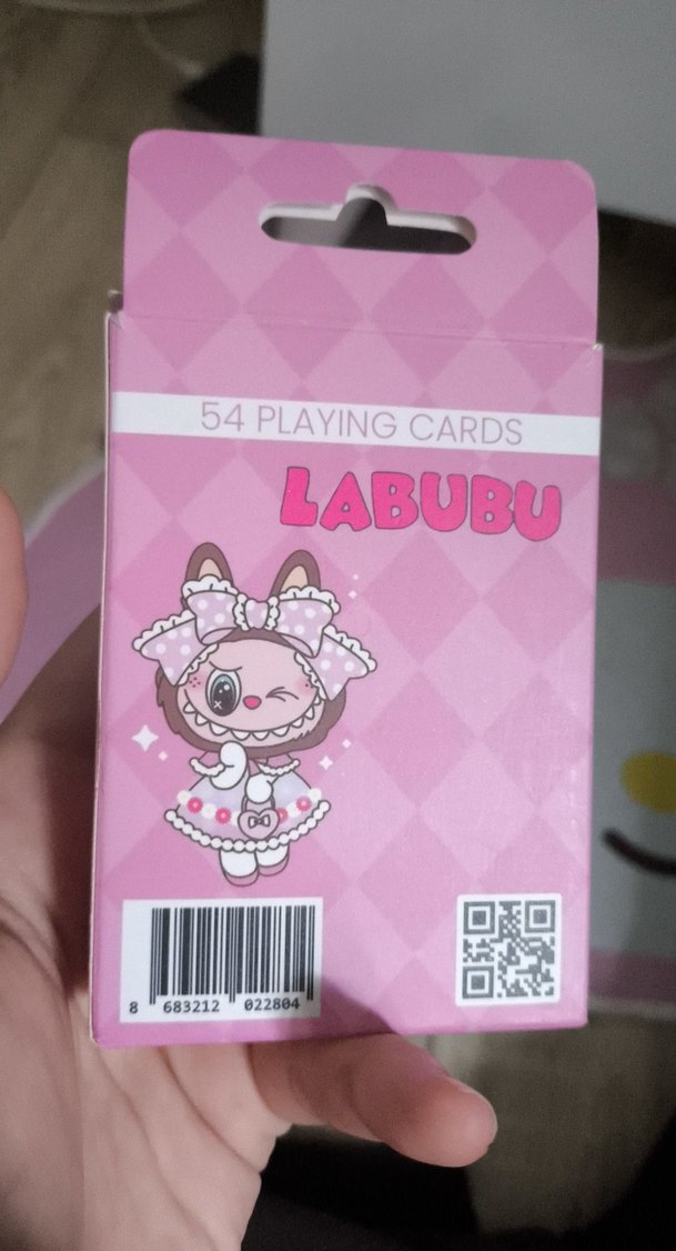 labubu 54 Kartlı Pastel Pembe iskambil kartı - Görsel 2