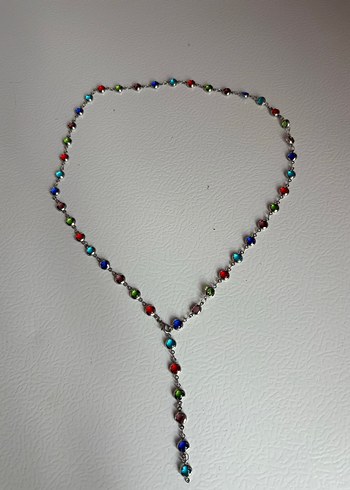 Uzun Renkli Boncuklu Bohem Kadın Kolye - Görsel 2