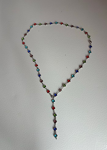 Uzun Renkli Boncuklu Bohem Kadın Kolye - Görsel 3