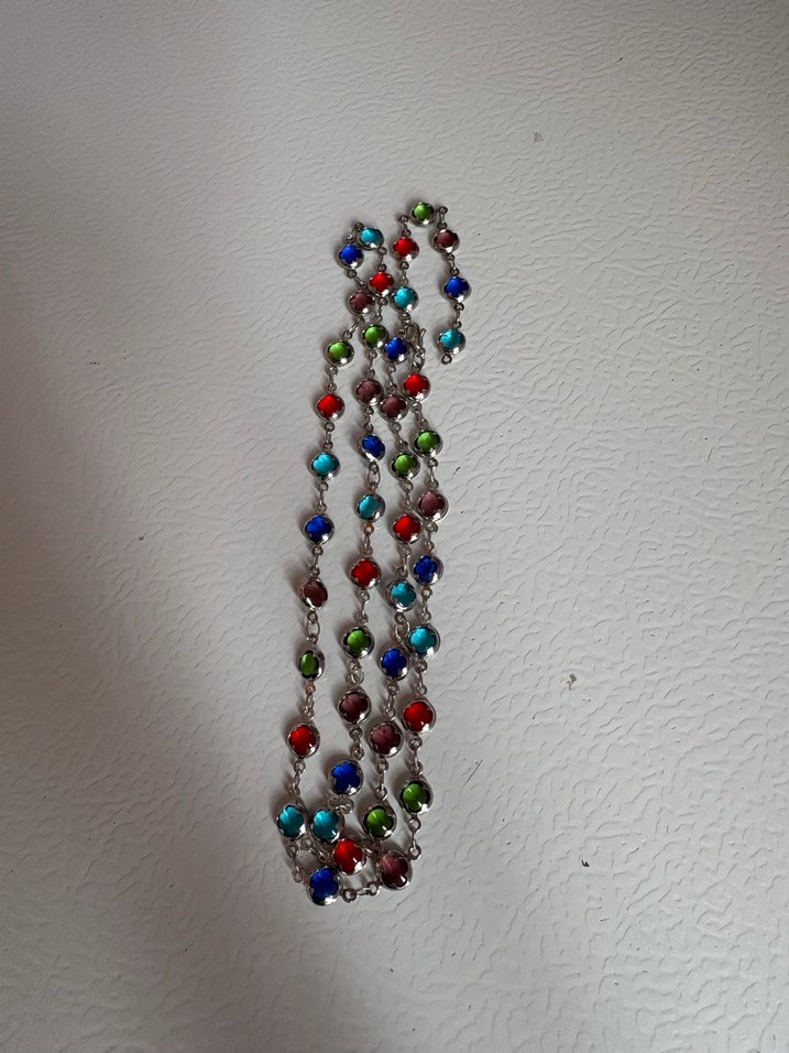 Uzun Renkli Boncuklu Bohem Kadın Kolye - Görsel 4