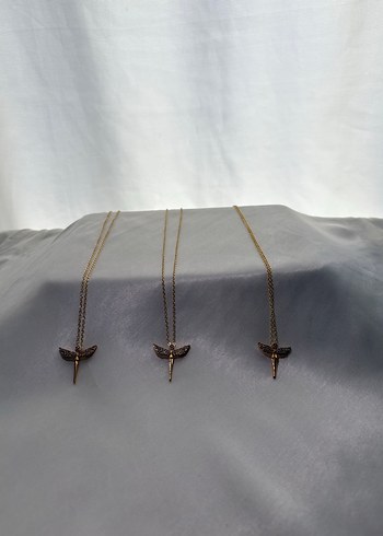 Altın Renk Zincir Detaylı Minimalist Kadın Kolye tekli - Görsel 3