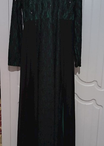 Siyah Uzun Kollu Gotik Uzun Elbise - Görsel 3