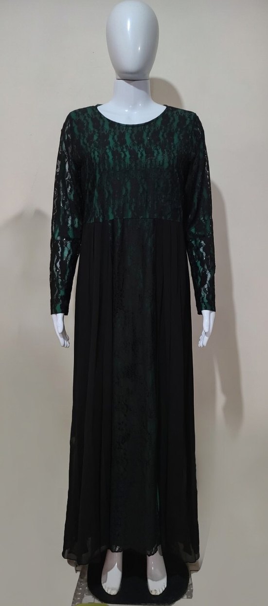 Siyah Uzun Kollu Gotik Uzun Elbise - Görsel 2