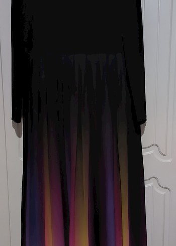 Kadın Çok Renkli Uzun Drapeli Elbise - Görsel 2