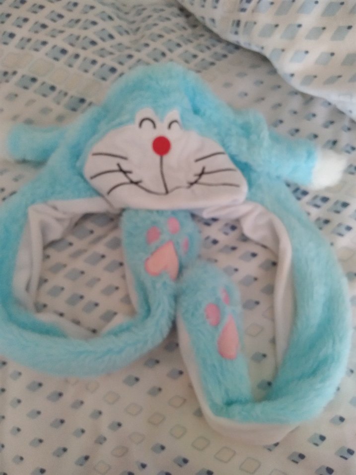 Pembe Peluş Tavşan Çocuk Bere - Görsel 3