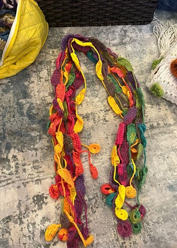 Gri Sarı Örgü Kadın Bere - Görsel 6