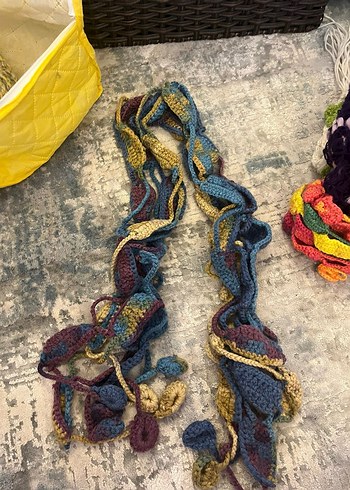 Gri Sarı Örgü Kadın Bere - Görsel 2