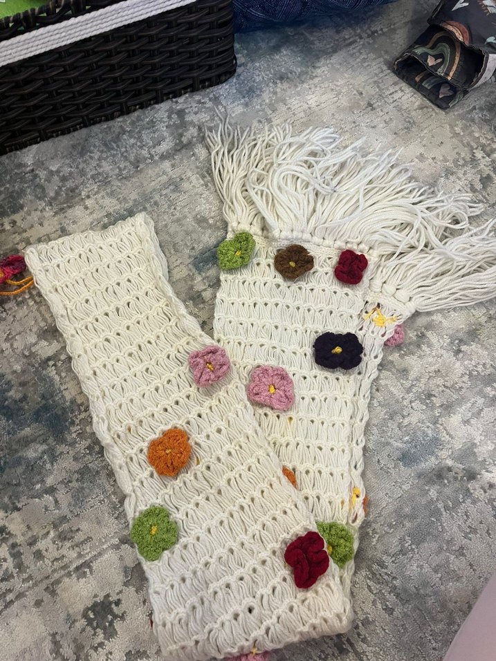 Gri Sarı Örgü Kadın Bere - Görsel 3