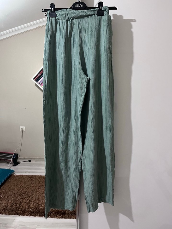 Yeşil Keten Salaş Bohem Bluz - Görsel 2