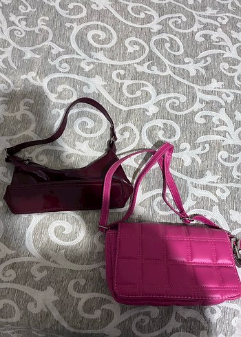 2li bordo ve pembe çanta - Görsel 2