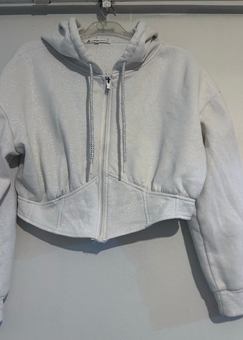 Gri Fermuarlı Kadın Sweatshirt