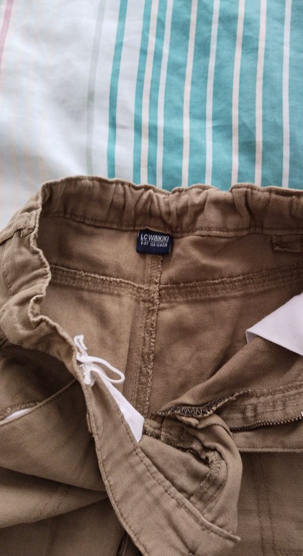 Erkek Açık Kahverengi Pamuklu Kemerli Şort - Görsel 2