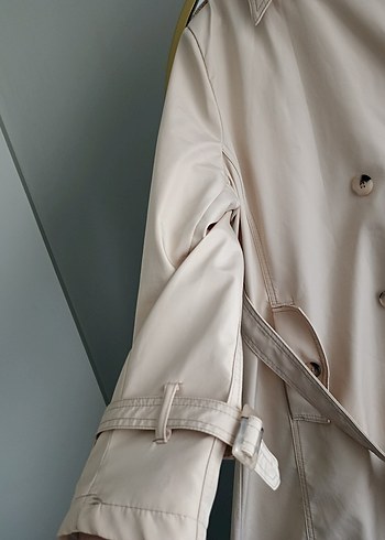 Modanisa Bej Midi Kadın Trençkot Düğmeli - Görsel 3