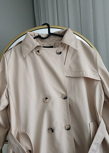 Modanisa Bej Midi Kadın Trençkot Düğmeli - Görsel 4