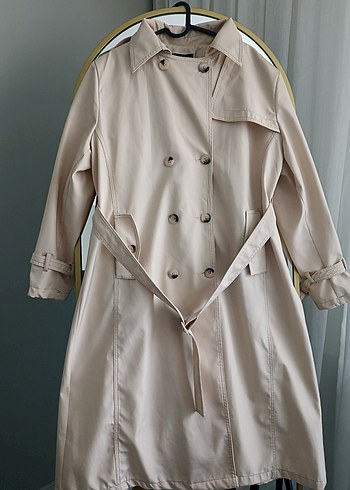 Modanisa Bej Midi Kadın Trençkot Düğmeli - Görsel 2
