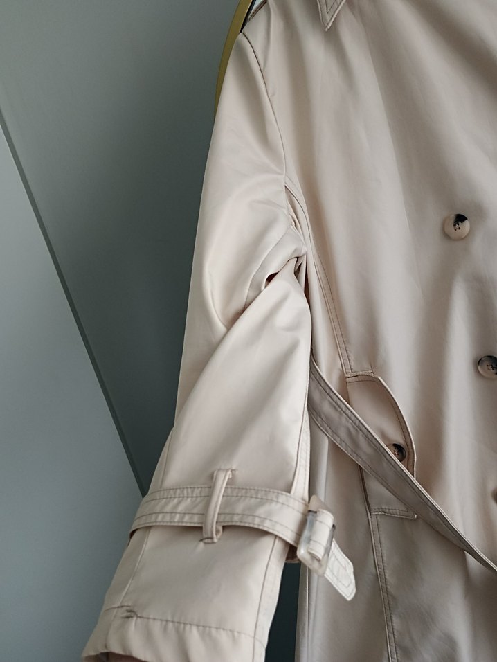 Modanisa Bej Midi Kadın Trençkot Düğmeli - Görsel 3