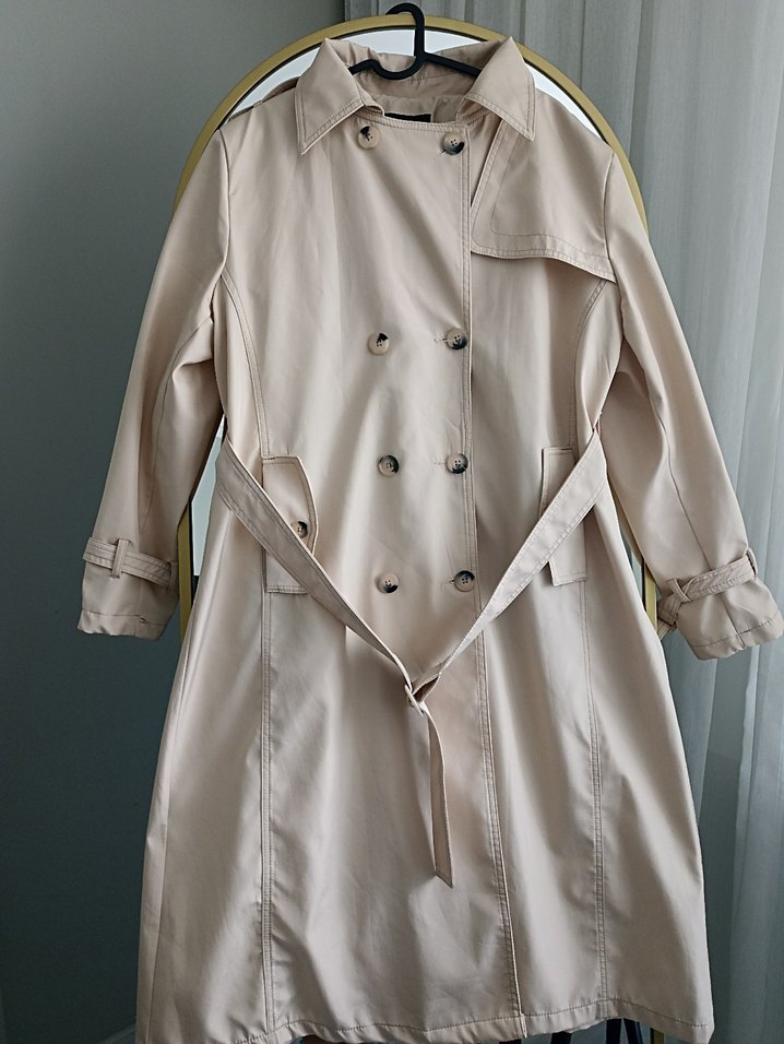 Modanisa Bej Midi Kadın Trençkot Düğmeli - Görsel 2