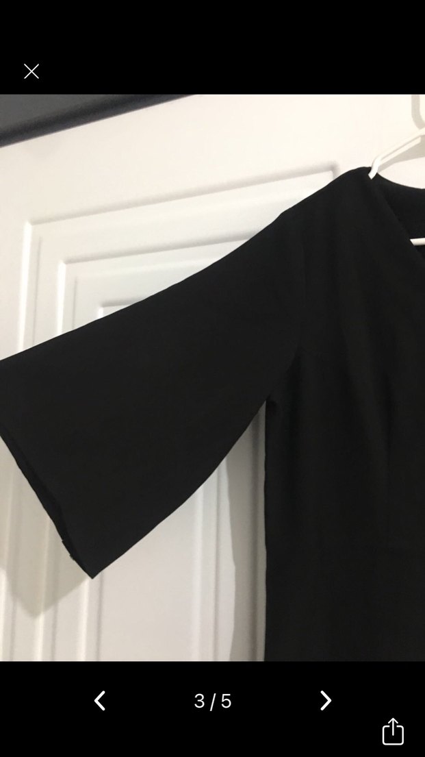 Boncuk İşlemeli V Yaka Siyah Uzun Elbise - Görsel 3