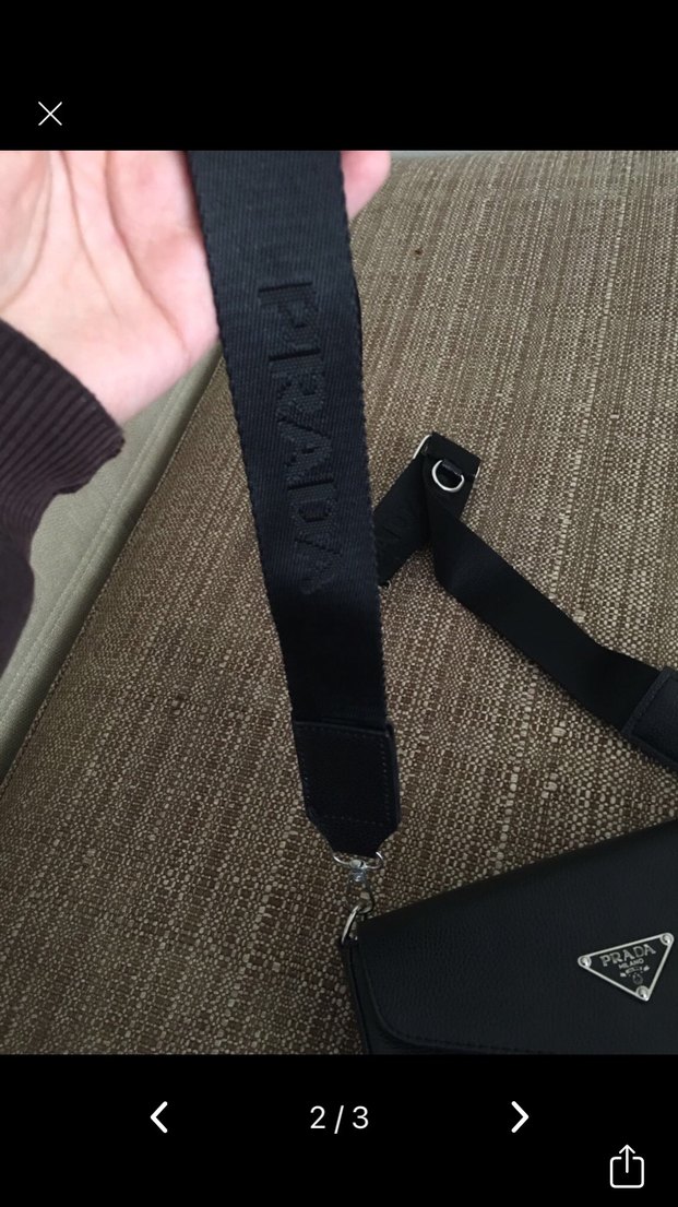 Orjinal prada Siyah Deri Kemerli Kadın Çantası - Görsel 2