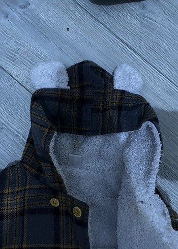 Erkek Çocuk Ekose Desenli Gri Kaban - Görsel 3