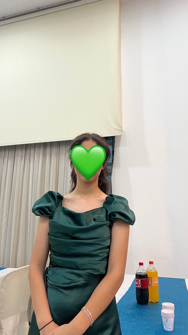 Yeşil Drapeli Straplez Uzun Kadın Elbise, - Görsel 2