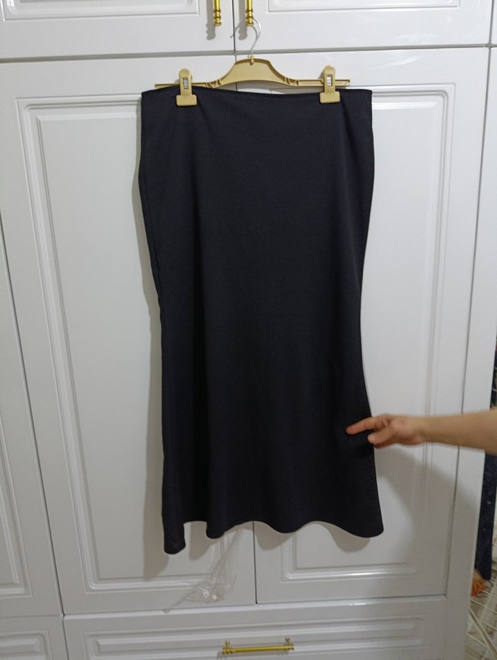 Siyah Uzun Kadın Ofis Eteği - Görsel 2