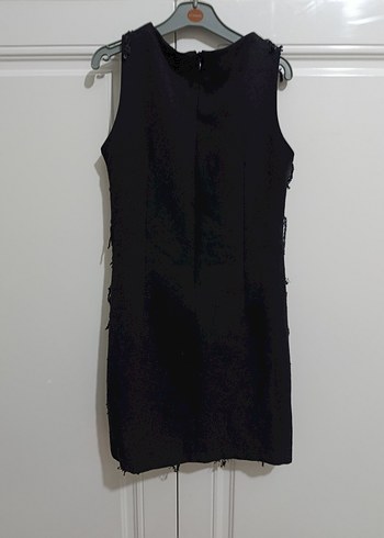 Siyah İşlemeli Boncuklu Uzun Kadın Elbise - Görsel 2