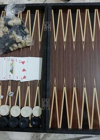 3'ü 1 Arada Oyun Seti - Satranç, Tavla, Dama - Görsel 2