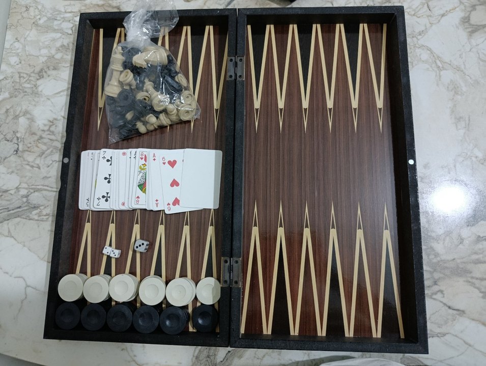 3'ü 1 Arada Oyun Seti - Satranç, Tavla, Dama - Görsel 2