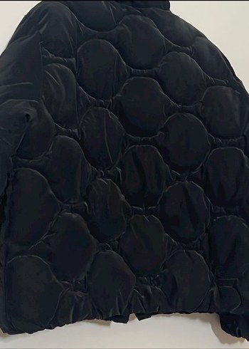 Zara orijinal Düğmeli Siyah kız çocuk Midi Ceket - Görsel 3